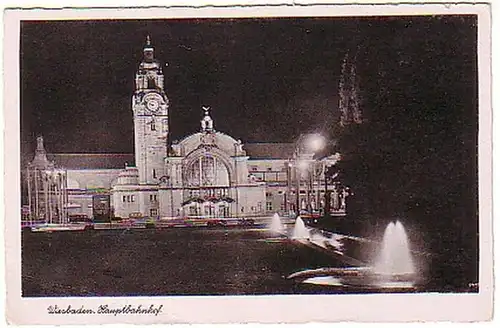 11398 Feldpost Ak Wiesbaden Gare centrale 1942