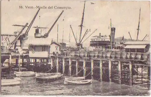 11387 Ak Vigo Espagne Muelle del Comercio vers 1910