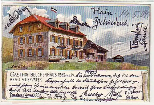 11386 Ak Lithographie Gasthof Belchenhaus 1904