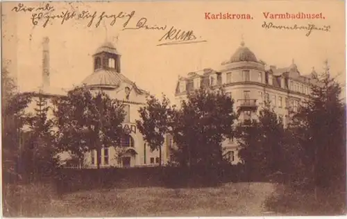 11358 Ak Karlskrona Varmbadhuset 1911