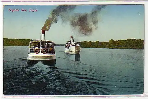 11309 Ak Tegeler Lac avec 2 vapeurs 1912