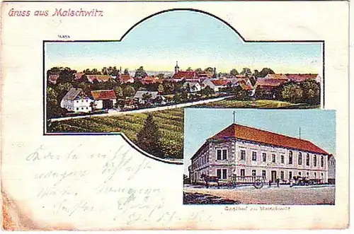 11294 Ak Gruss aus Malschwitz Gasthof 1902