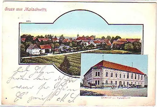 11292 Ak Gruss aus Malschwitz Gasthof 1902
