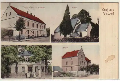 11288 Ak Gruß aus Arnsdorf Gasthaus usw. 1934