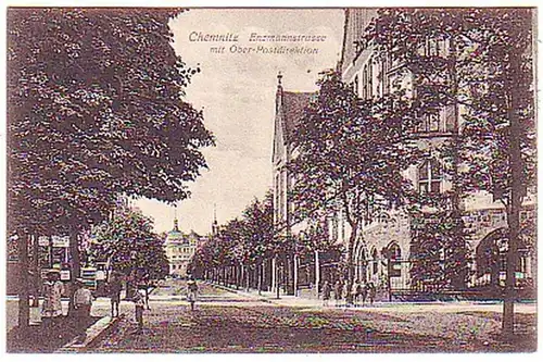 11284 Ak Chemnitz Enzmannstraße mit Post um 1910