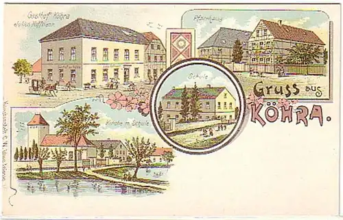 11264 Feldpost Ak Lithographie Gruss aus Köhra 1916