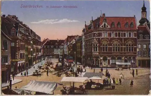 11249 Ak Sarrebruck St. Johanner Marktplatz 1918