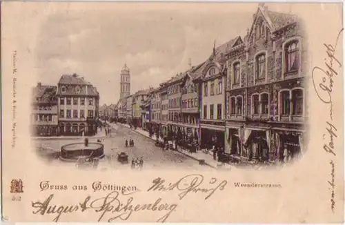 11239 Ak Gruss de Göttingen Weenderstrasse 1898