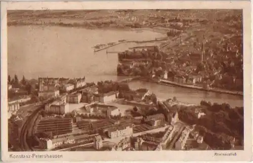 11237 Ak Konstanz Petershausen Rheinausfluß 1925