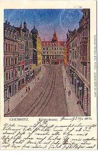 11235 Glanz Ak Chemnitz Königstrasse 1906