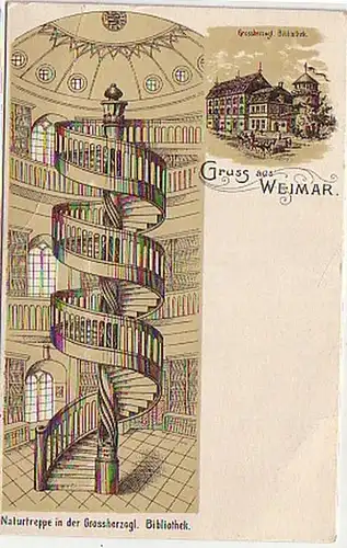 11225 Ak Lithographie Gruss de Weimar 1911