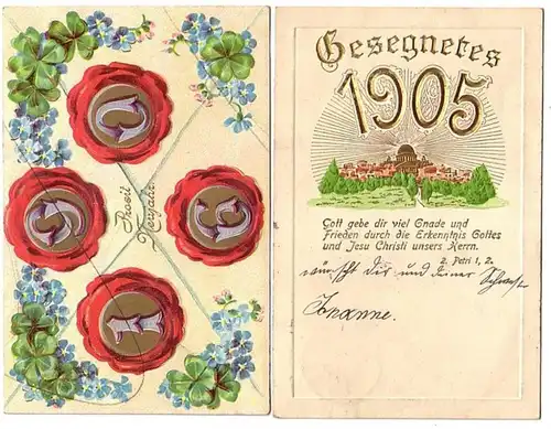 11170/2 Präge Ak mit Jahreszahlen 1905 und 1906