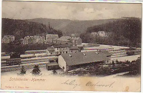 11142 Ak Schönheider Hammer Bahnanlagen 1908