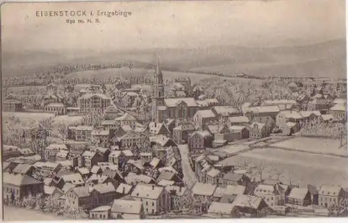 11126 Ak Eibenstock dans les montagnes Métallifères en hiver vers 1910