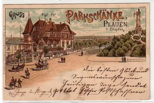 11114 Ak Lithographie Gruß aus Plauen b. Dresden um 1900
