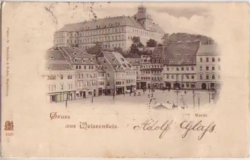 11086 Ak Gruss aus Weissenfels Markt 1898