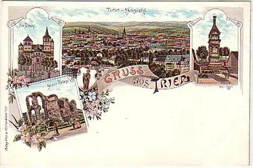 11084 Ak Lithographie Gruss aus Trier um 1900