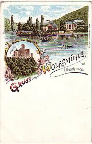 11072 Ak Lithographie Gruss aus Oberlahnstein um 1900