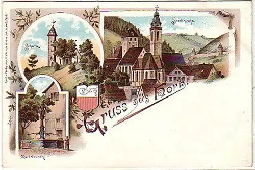 11069 Ak Lithographie Gruss aus Horb um 1900