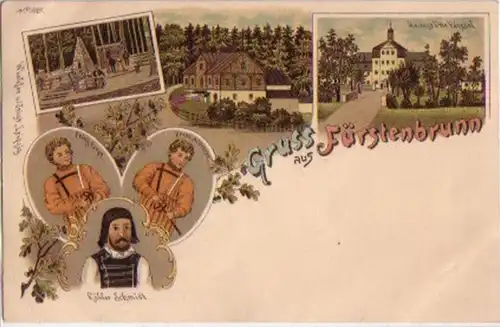 11054 Ak Lithographie Gruss aus Fürstenbrunn um 1900