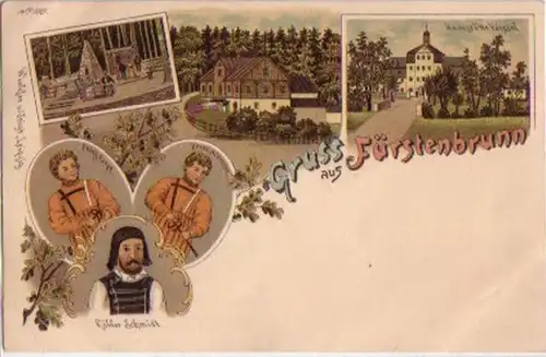 11054 Ak Lithographie Gruss de Fürstenbrunn vers 1900