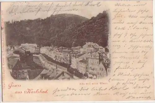 11051 Ak salutation de Karlovy Vary vieux et nouveau pré 1899
