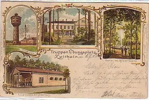 11050 Ak Lithographie Truppenübungsplatz Zeithain 1900