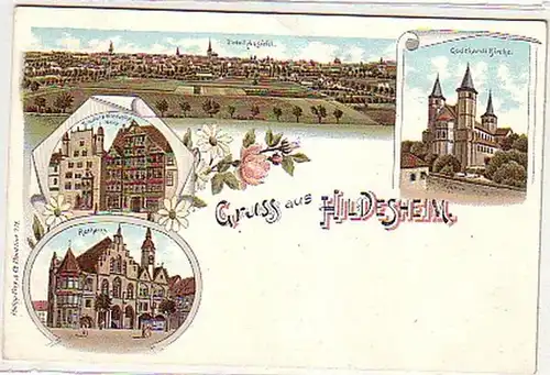 11048 Ak Lithographie Gruss de Hildesheim vers 1900