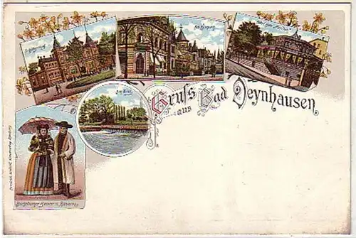 11047 Ak Lithographie Gruss de Bad Oeynhausen vers 1900