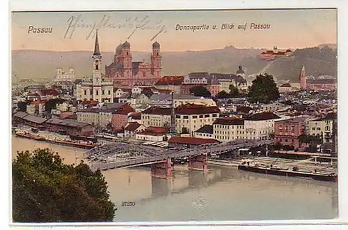 11029 Ak Passau Partie du Danube et Panorama 1912