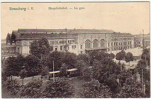 10999 Ak Strassburg im Elsass Hauptbahnhof um 1910