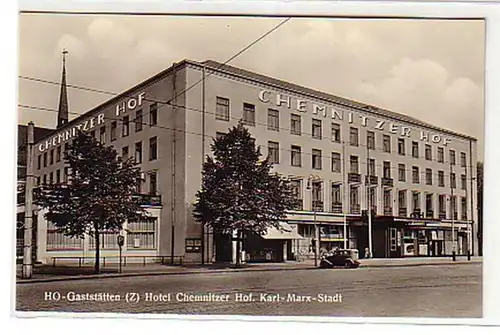 10989 Ak Hotel Chemnitzer Hof Karl Marx Ville 1956