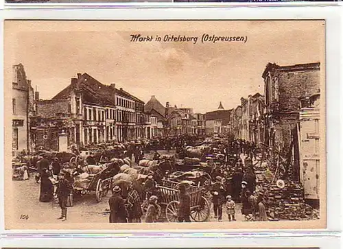 10936 Ak marché à Ortelsburg Est Prusse vers 1915
