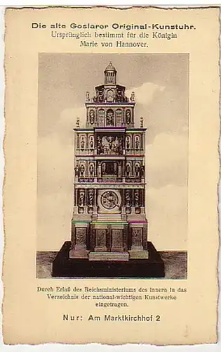 10931 Ak die alte Goslarer Original Kunstuhr um 1930