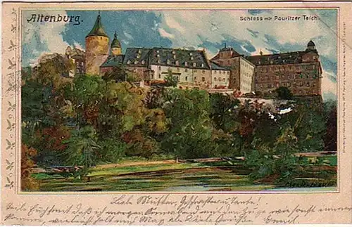 10924 Ak Altenburg Château avec étang de Paumitzer 1901