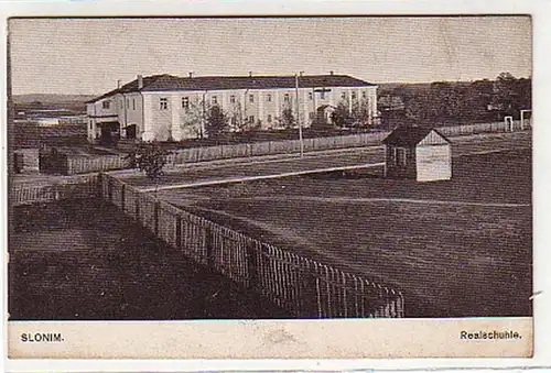 10919 Ak Slonim Weissrussland Realschule um 1915