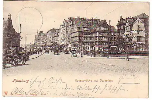 10862 Ak Hambourg Pont de Roses avec présentation 1904