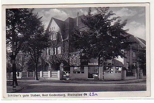 10854 Ak Bad Godesberg Gasthaus Rheinallee 1956