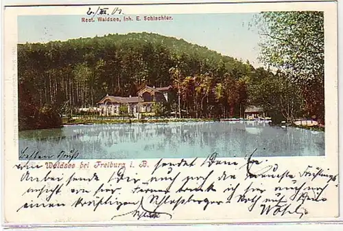 10850 Ak Restaurant Waldsee bei Fribourg i.B. 1901