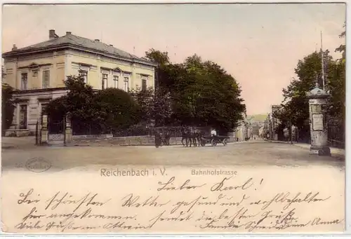 10849 Ak Reichenbach im Vogtland Bahnhofstrasse 1902