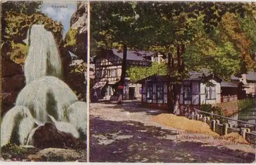 10845 Ak Gasthaus zum Lichtenhainer Wasserfall um 1920