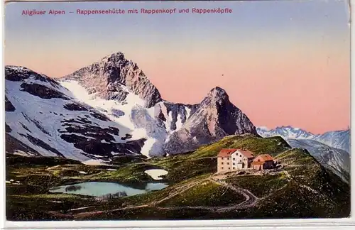 10835 Ak Rappenseehütte avec tête de rappe vers 1910