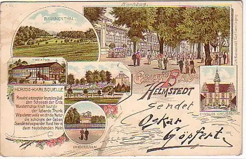 10824 Ak Lithographie Gruss de Bad Helmstedt 1912