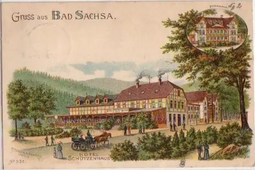10825 Ak Lithographie Gruss de Bad Sachsa 1900