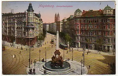 10821 Feldpost Ak Magdeburg Hasselbachplatz 1916