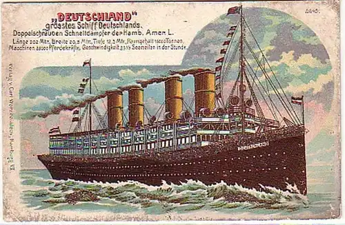 10817 Ak "Allemagne" le plus grand navire d'Allemagne 1901