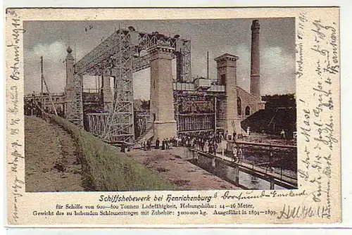 10814 Ak Schiffshebewerk bei Henrichenburg 1901