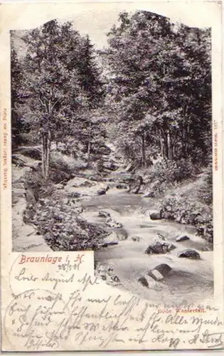 10767 Ak Braunlage im Harz Bode Wasserfall 1901