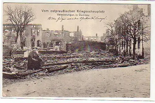 10752 Ak Verwüstungen in Domnau Ostpreussen 1915