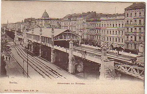10745 Ak Berlin Bülowstrasse avec train haut vers 1900